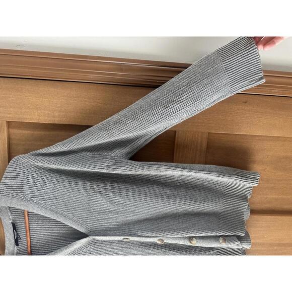 Hudson 100% Cotton Gray Button Up Knit Cardigan Sweater Women’s size Large - Picture 3 of 13